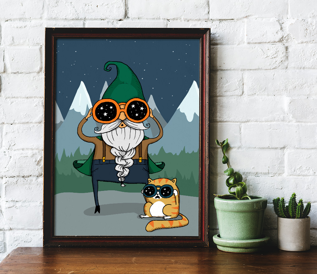 Trollkarl & katt – Poster
