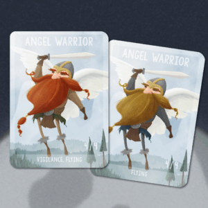 Angel Warrior Dubbelsidiga Tokens - 5-pack